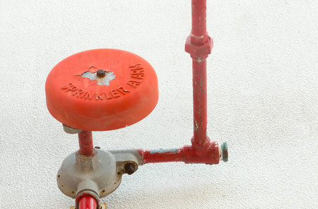 Hydrant with water hoses and fire extinguish equipmentの写真素材