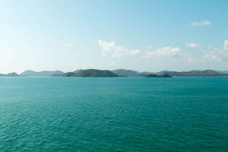landscape of tropical island beach with perfect sky