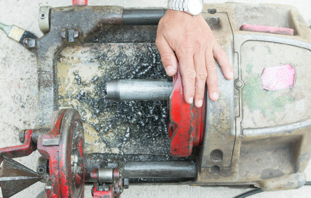 Pipe threading machineの写真素材