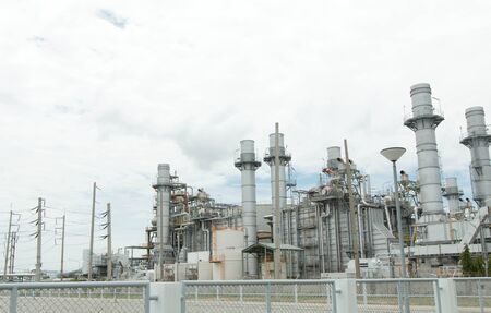 Petrochemical plant with blue skyの写真素材