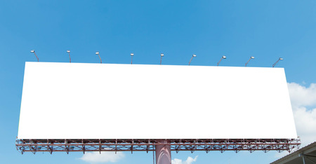 Blank billboard against blue sky, for more billboard visit our portfolioの写真素材