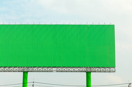 Blank billboard ready Green background for new advertisementの写真素材