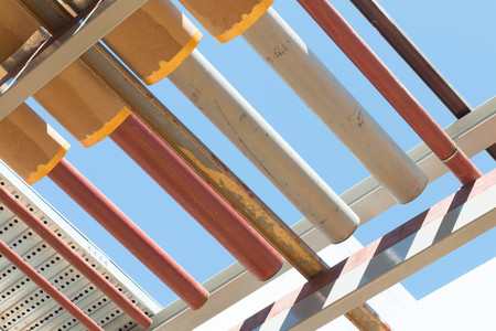 Steel pipes in factory