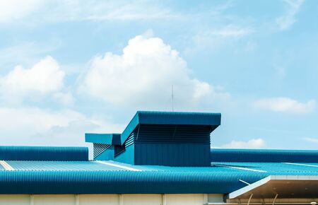Architectural detail of metal roofing on commercial constructionの写真素材