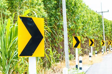 Signal turn right Curve signの写真素材