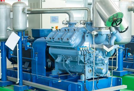 industrial compressor refrigeration station at manufacturing factoryの写真素材