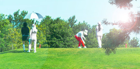 Golf course in the countryside.の写真素材