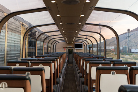 Kamloops, Alberta, Canada - October 04 2017: Via Rail's Panorama Car