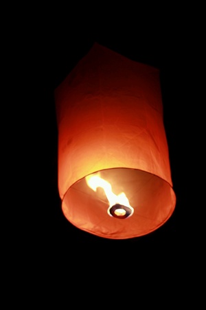 Sky lanterns with heat a candle flame.の素材