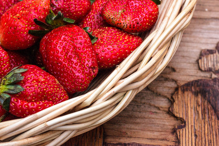 Strawberry in basket.