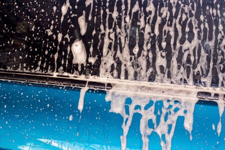 Bubbles are caused by car wash.の写真素材
