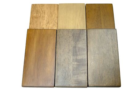 many color plank rubber wood with white backgroundの写真素材