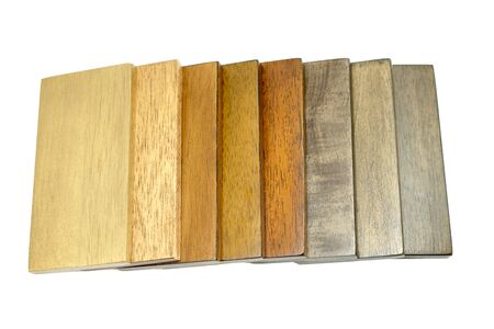 many color plank rubber wood with white backgroundの写真素材