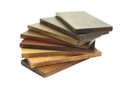 many color plank rubber wood with white backgroundの写真素材