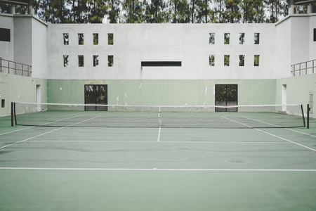 old green tennis court,vintage style ,fontの写真素材