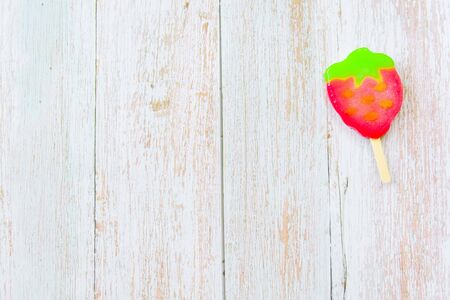 summer holidays vacation concept,pineapple watermelon on wooden background with copy spaceの写真素材