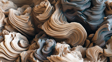 Explore the captivating textures of an abstract digital artwork that evokes the essence of nature through flowing forms and earthy tones, perfect for artistic projects.の素材