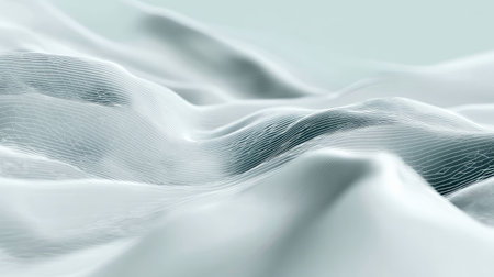 This image features abstract white waves with soft curves, showcasing a minimalist style. The flowing lines create a sense of movement and tranquility, perfect for modern design.の素材