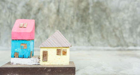 Old wooden house model. Renovation home conceptの写真素材