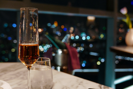 Fine dinner with good Champagne.の写真素材