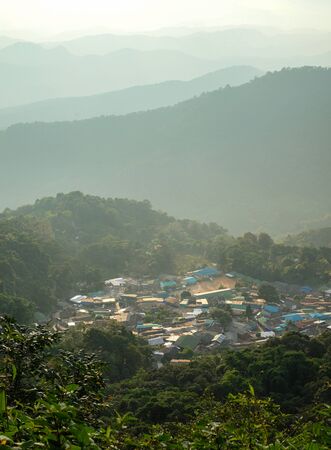 View from the top of Doi Pui village in Chiang mai, Thailandの写真素材