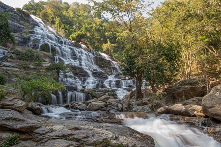 'Mae ya' waterfall located in the north of Thailand.の写真素材