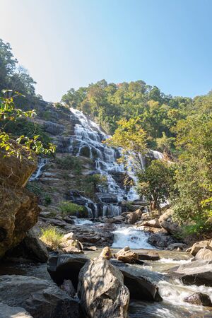 'Mae ya' waterfall located in the north of Thailand.の写真素材