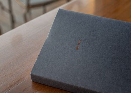 A book on a table