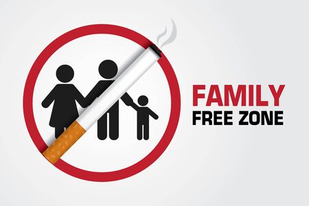 icon that tell you will lose your family if you smokeのイラスト素材