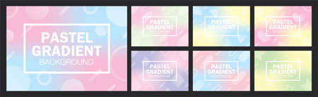 Sweet pastel gradient color backgrounds vector set.のイラスト素材