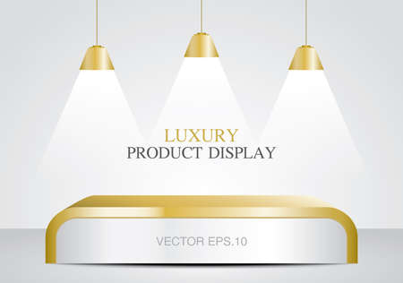 luxury counter with lamps 3D illustration vector for putting your object.のイラスト素材