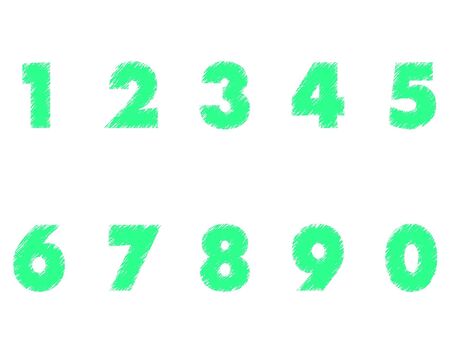 color numbers style vector, stickers,icon,mathsのイラスト素材