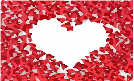 red heart vector on white backgroundのイラスト素材