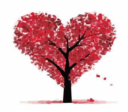 red heart vector on white backgroundのイラスト素材