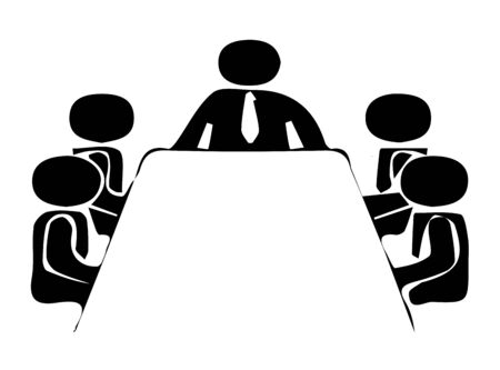 Business meeting vector icon, training, planning.のイラスト素材