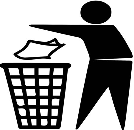 recycle bin icon on white backgroundのイラスト素材