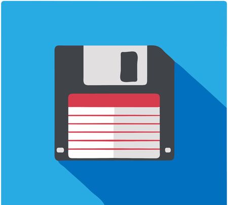 diskette icon on white backgroundのイラスト素材