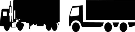 bus and truck icon on white backgroundのイラスト素材