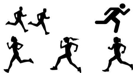runner icon on white backgroundのイラスト素材