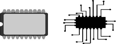circuit board icon on white backgroundのイラスト素材