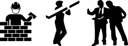 construction worker icon on white backgroundのイラスト素材
