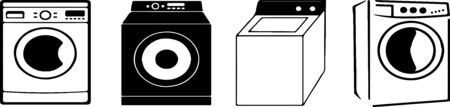 washing machine icon on white backgroundのイラスト素材