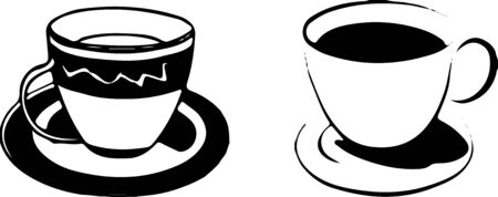coffee cup or tea cup icon on white backgroundのイラスト素材
