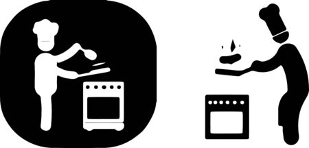 chef icon on white backgroundのイラスト素材