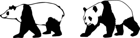 panda icon on white backgroundのイラスト素材