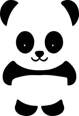 panda icon on white backgroundのイラスト素材
