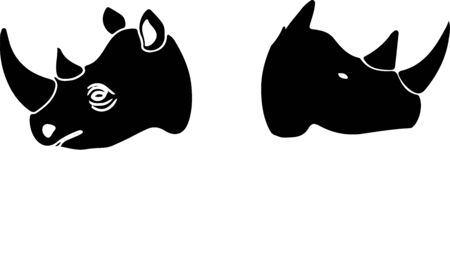 tropical rhino sihoulette vector illustrationのイラスト素材