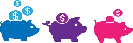 Piggy bank icon on white backgroundのイラスト素材