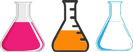 test tube icon on white backgroundのイラスト素材