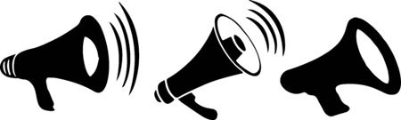 megaphone icon on white backgroundのイラスト素材